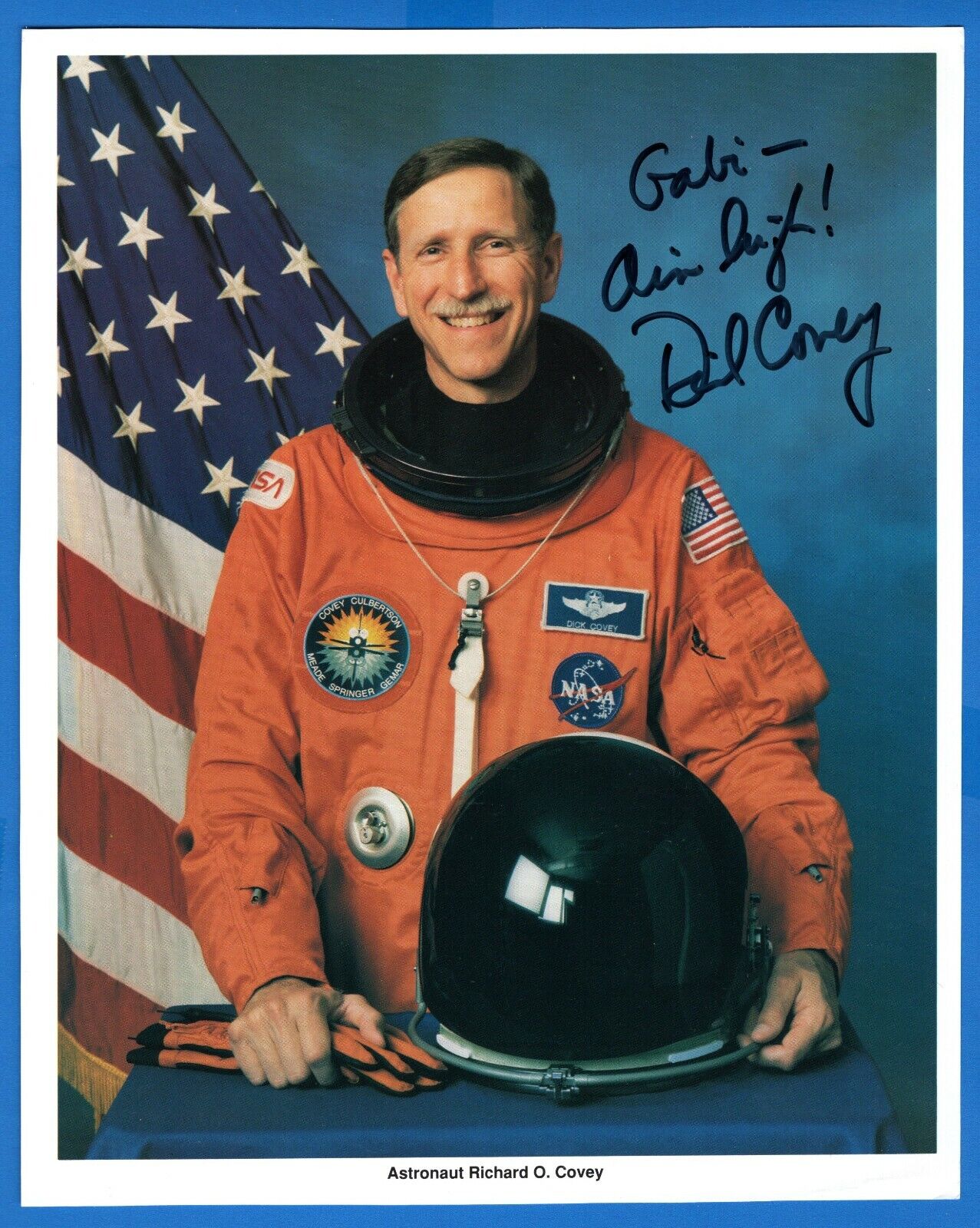 Richard Covey NASA Astronaut Hand Signed Autograph 8x10 Photo Poster painting