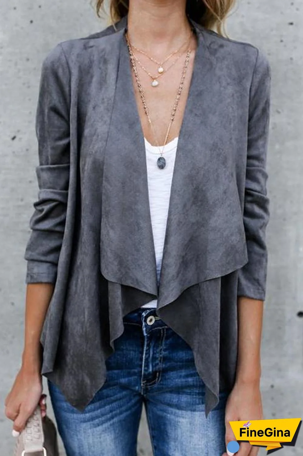 Trendy Long Sleeves Asymmetrical Coat
