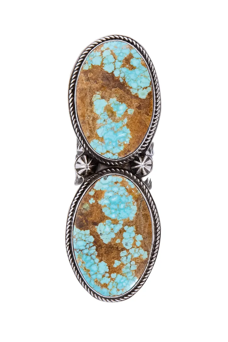 Ring, Turquoise, Double Stone, Fox Mine, Hallmark, 684