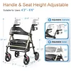 Rollator Walkers with Seat for Seniors, Foldable 8" Big Wheels All Terrain Rolling Walker, Handles and Ergonomic Seat Height Adjustable, 350 lb, FSA HSA Eligible