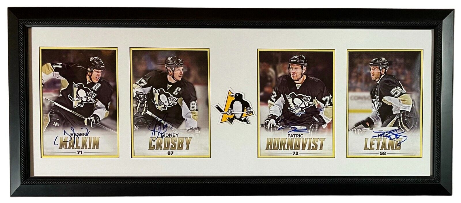 FRAMED Pittsburgh PENGUINS Autographs SIGNED CROSBY MALKIN LETANG FRAMED JSA LOA