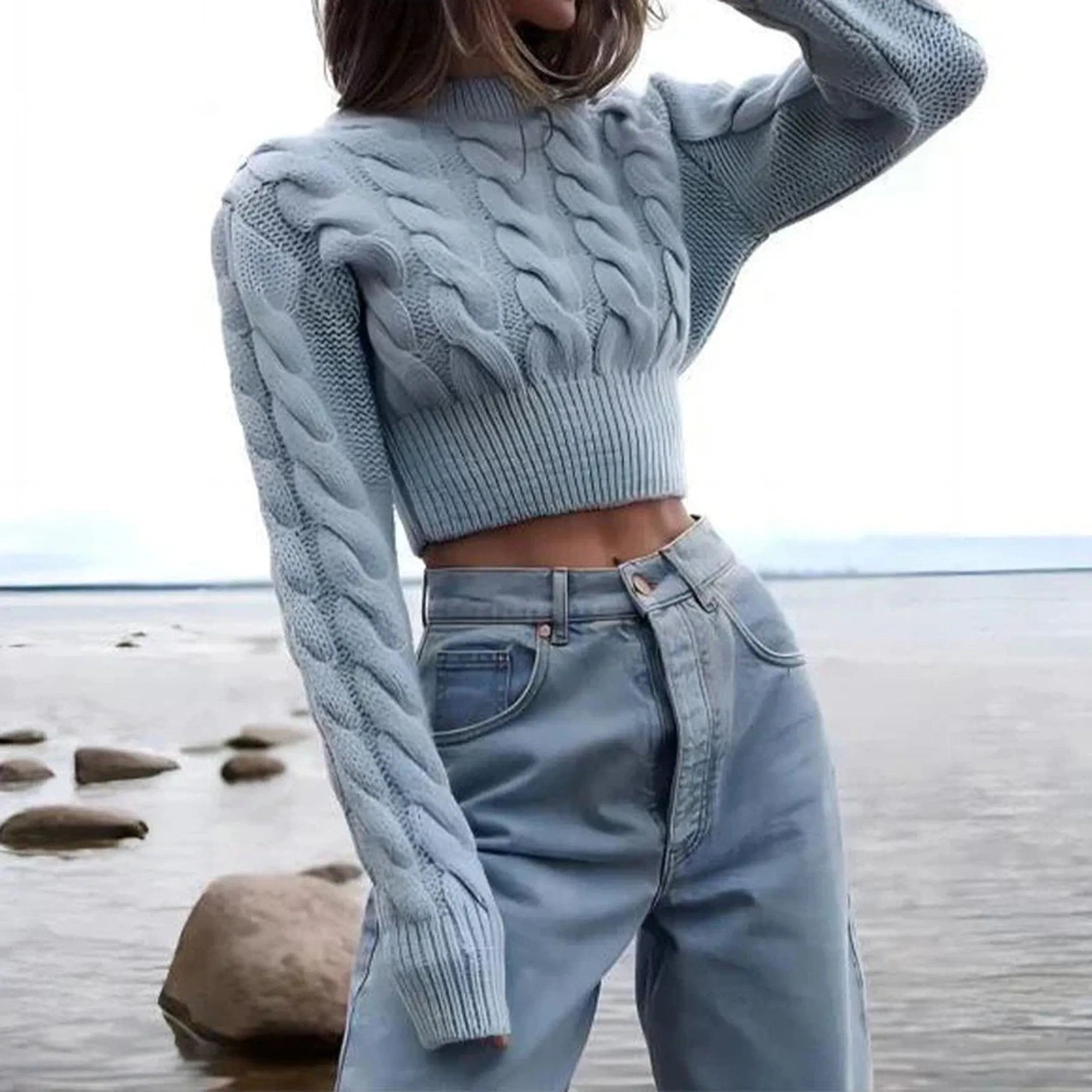 Women's Soft Cropped Knit Jumper &ndash; Easy Layering Essential