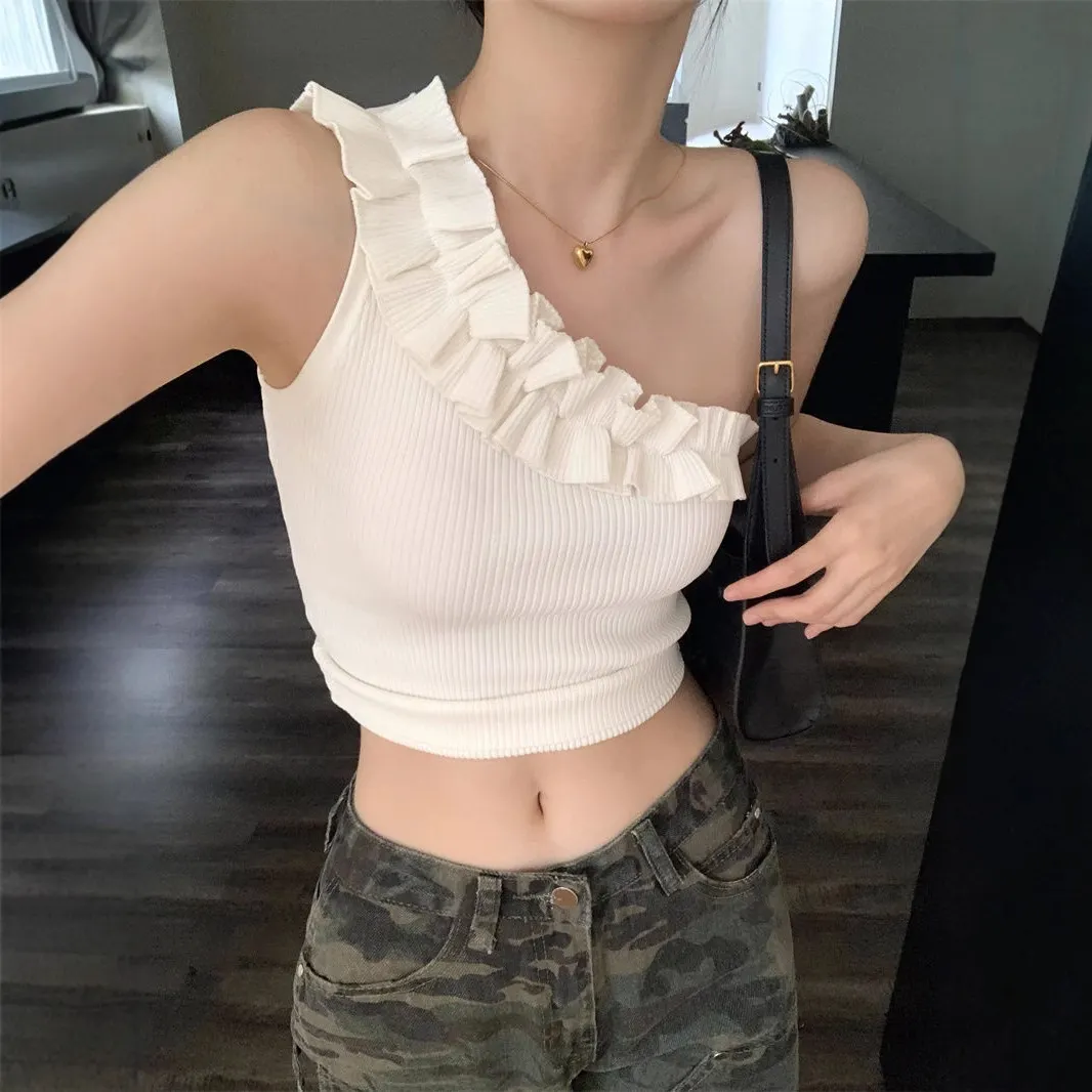 Uveng Uveng New Lace Small Fresh Sleeveless Sleeveless Sleeve Sling Vest Women Wearing Pure Hot Girl Sexy Tset