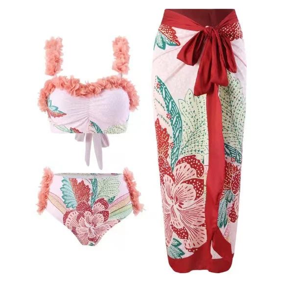 Uveng Uveng One-Piece Bikini Suit Women's Bikini Three-Piece Set