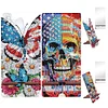 2er-Pack Acryl US-Flagge Schmetterling Schädel Telefonständer & Spiegel - 5d DIY Handwerk Modeaccessoires