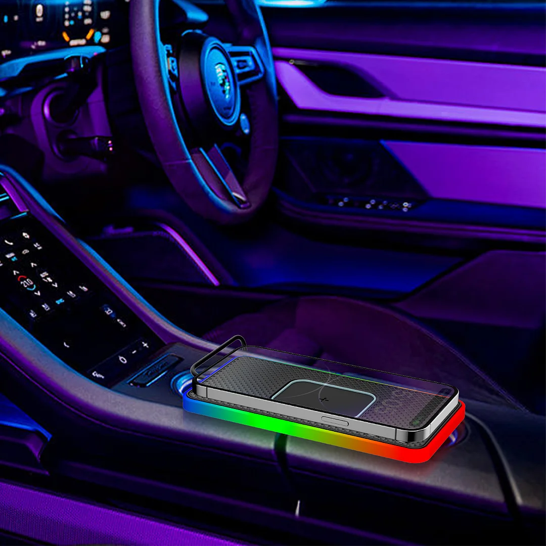 LED light-emitting car mobile phone wireless charger