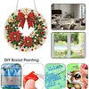 Xmas Red Flower Wreath 2D Flat DIY Diamond Painting Pendant 9.84x9.84in