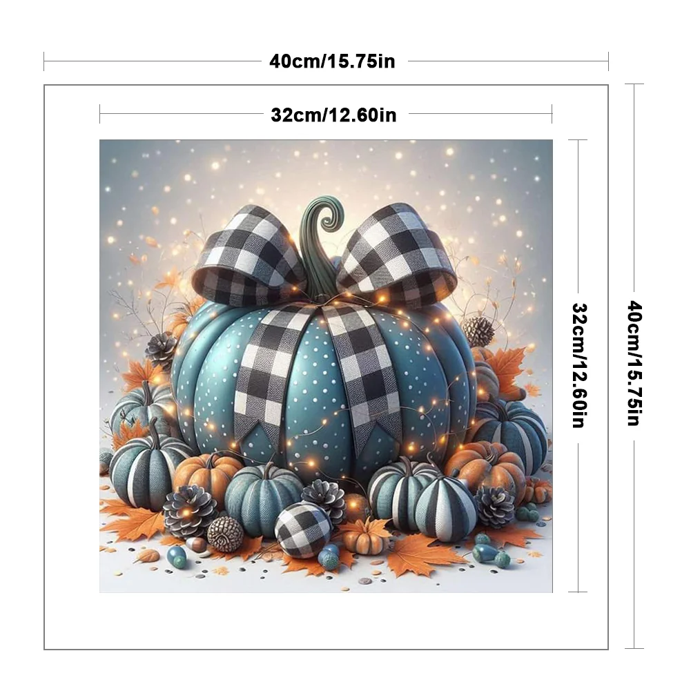 11CT Full Stamped Cross Stitch - Blue Pumpkin(Canvas|40*40CM)