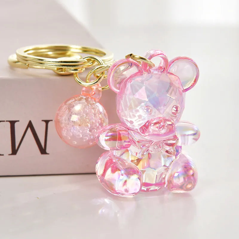 Cute Bear Arylic Unisex Bag Pendant Keychain