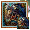 (Multi Style)Stained Glass Dragon-Full Embroidery 3 strands 11CT Stamped Cross Stitch-50*50CM/40*40CM