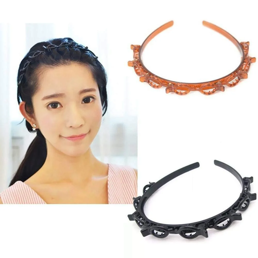 Double bangs hairstyle hairpin