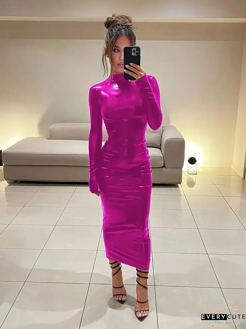 Black Bodycon Party Club Dress with Long Sleeves