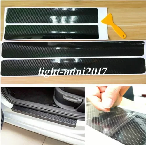 Dronehint Parts Accessories Carbon Fiber Car Scuff Plate Door Sill 5D Sticker Protector 4X (For: Acura) Parts