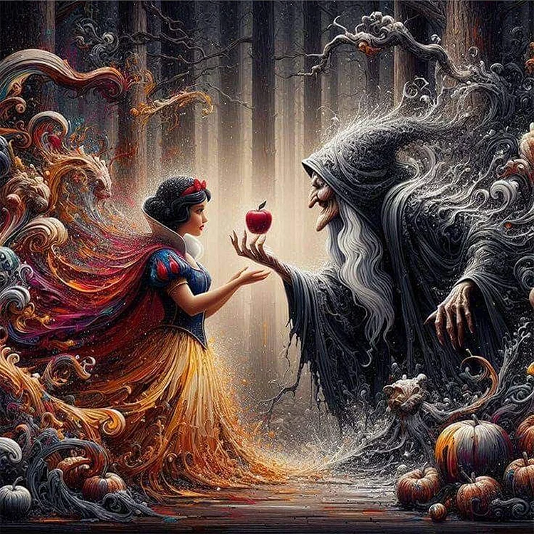 Snow White And The Poisonous Queen 50*50CM (Canvas) Full Round Drill Diamond Painting gbfke