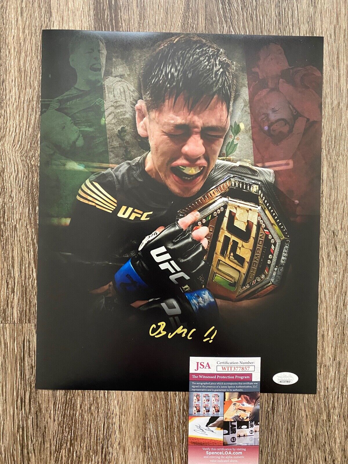 BRANDON MORENO Signed Autographed 11x14 Photo Poster painting UFC Champion Mexico MMA JSA COA