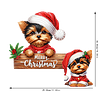 (US Local)DIY Xmas Diamond Painting Wooden Door Decoration for Feiend Gifts (Santa Puppy)