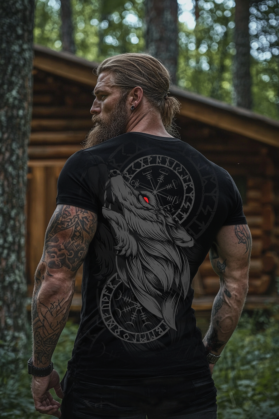 Viking Digital Printed Wolf 3D Printed T-shirt / Rvogue / Rvogue