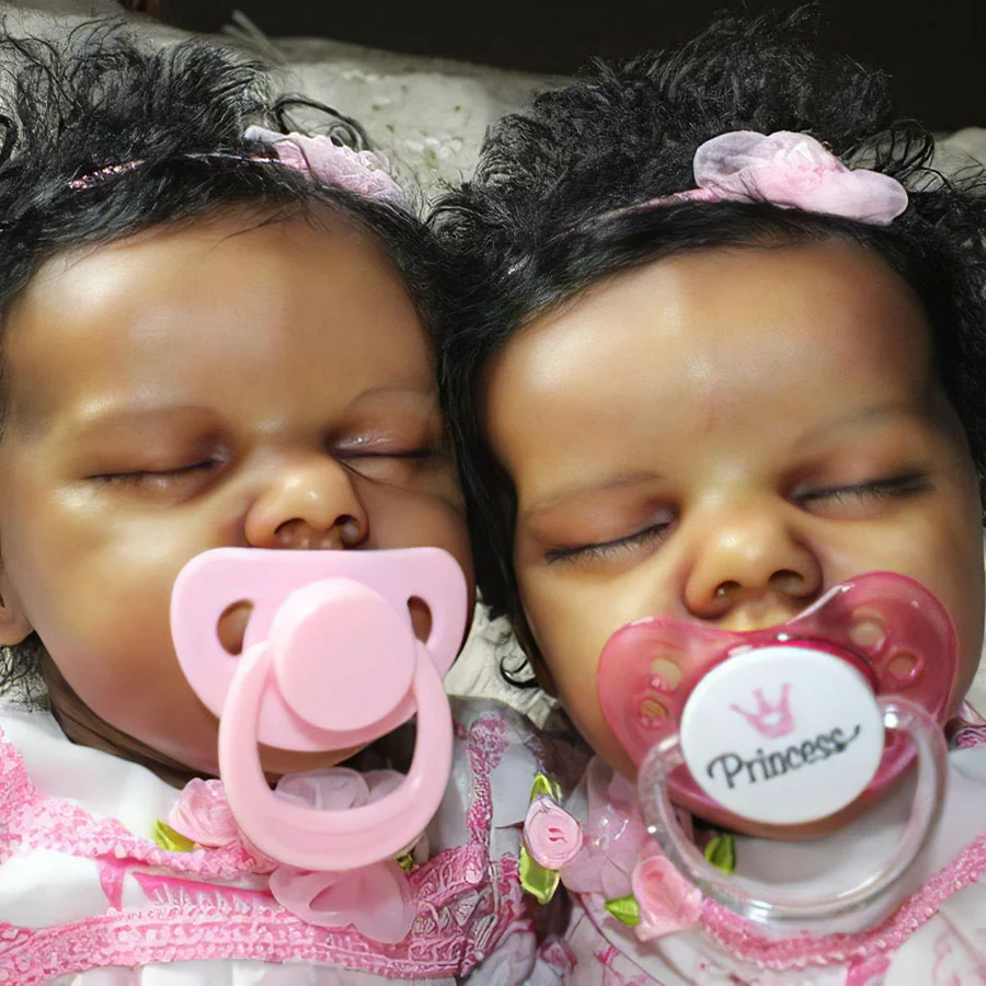 12'' Sleeping Dreams Reborn Twins Afrcian American Girl and Boy Truly Baby Eleanor & Eleanor