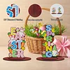 2pcs/set DIY Special Shape Diamond Painting Easter Bunny Egg Wooden Desk Ornament Craft Decor Kit