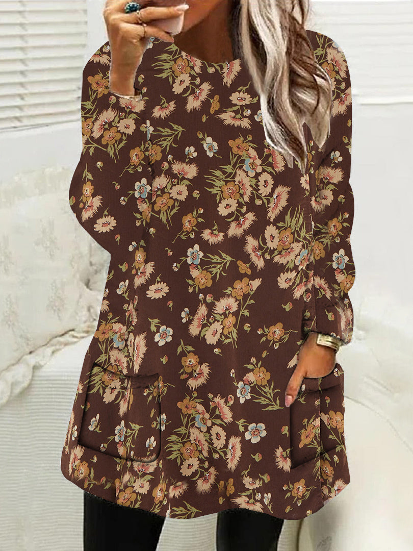 Women Half Sleeve V-neck Solid Color Dress