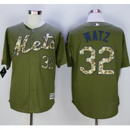 Mets #32 Steven Matz Green Camo New Cool Base Stitched MLB Jersey