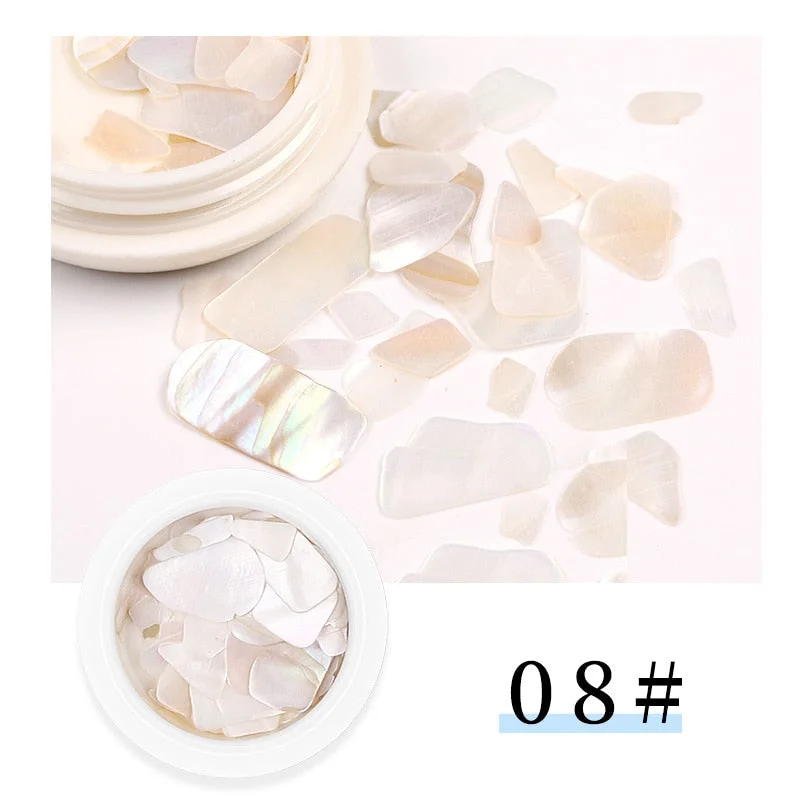 1box Black Color Nail Gems Fashion Shell Nail Stone Irregular Abalone Sequined Nail Decoration DIY Japanese Nail Art Design