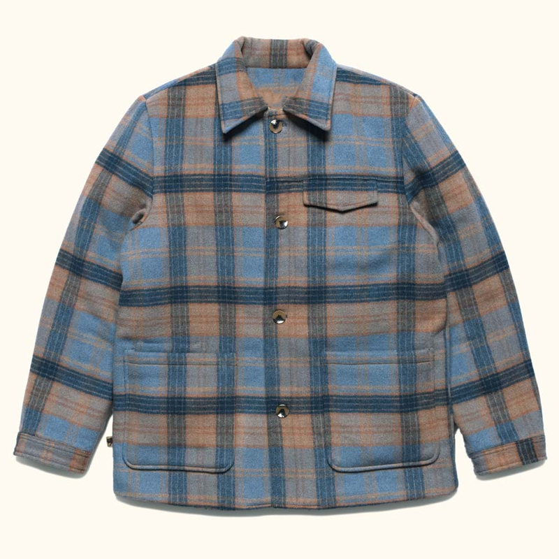 Vintage Check Lapel Wool Blend Single Breasted Jacket