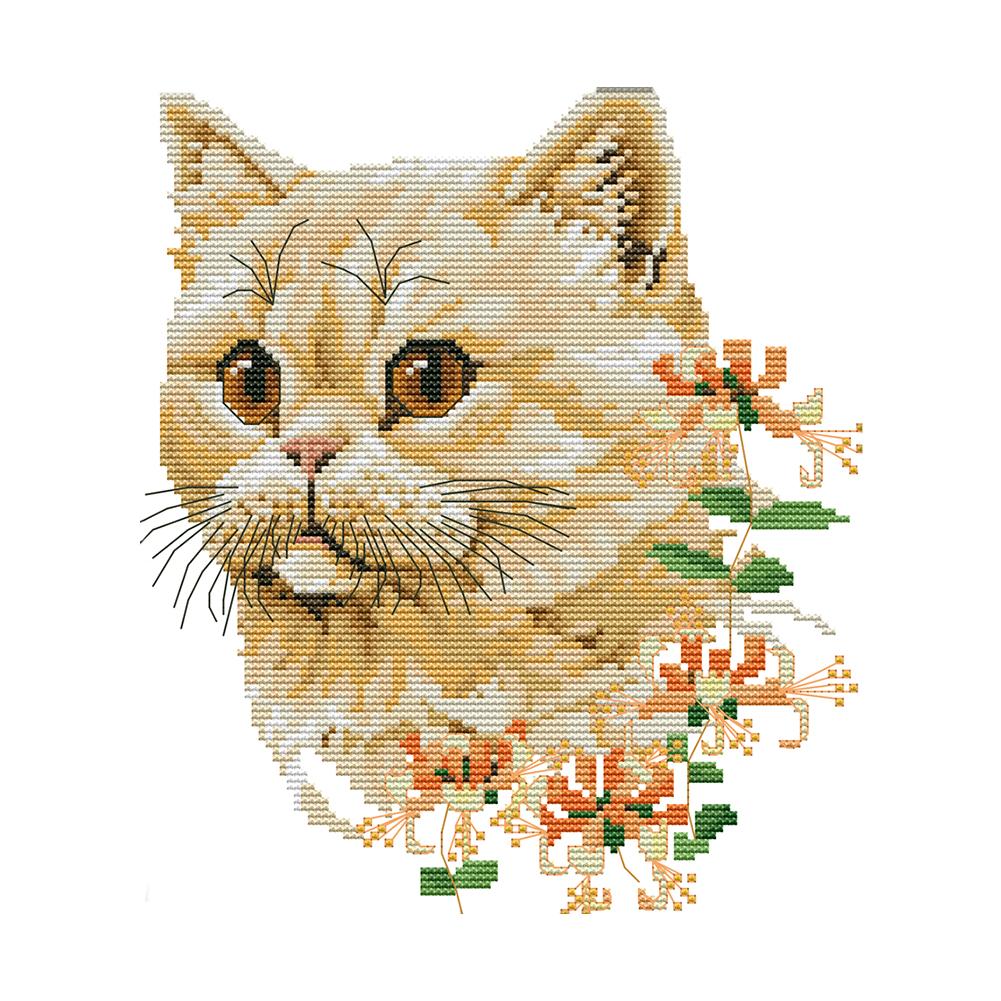 

Cat - 14CT Stamped Cross Stitch - 26*29cm, 501 Original