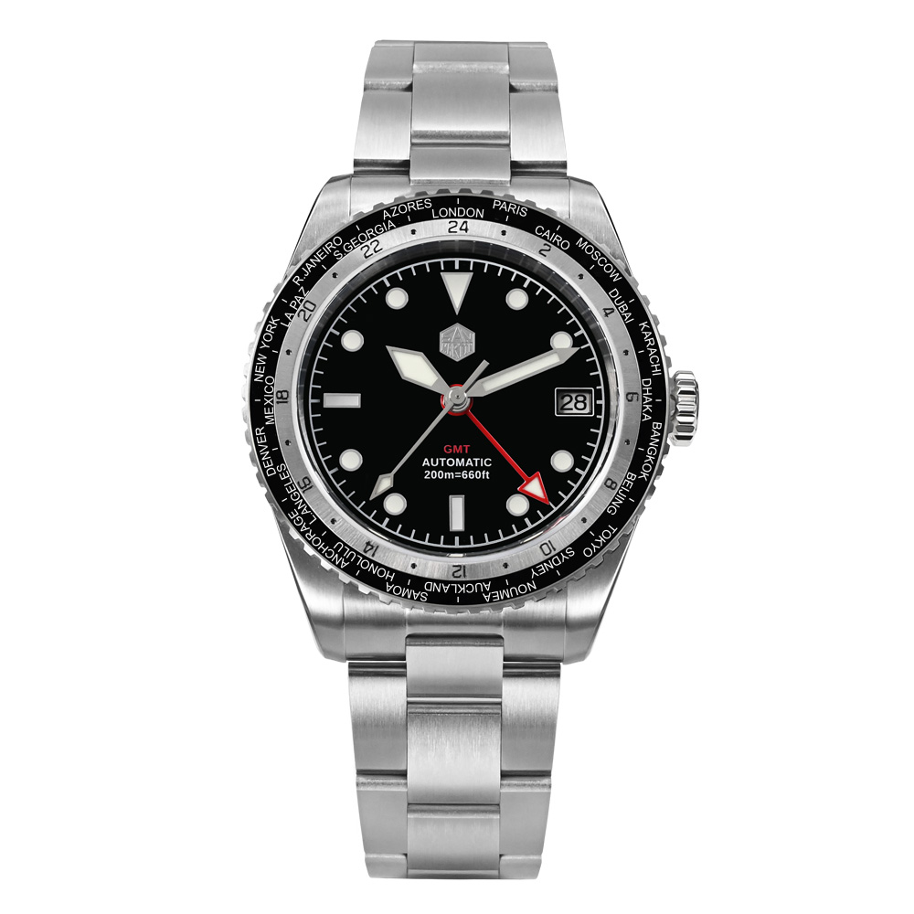 San Martin NH34 GMT Bidirectional Bezel Light Date SN0112G San Martin Watch san martin watchSan Martin Watch