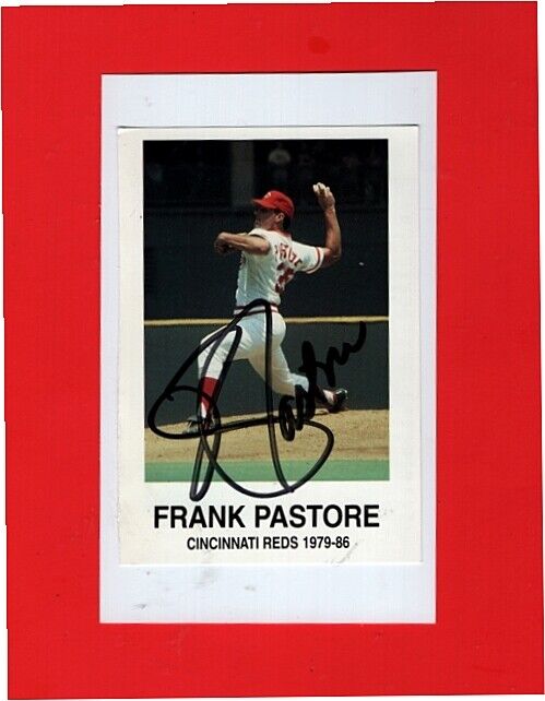 1979/86 FRANK PASTORE-CINCINNATI REDS AUTOGRAPHED COLOR/Photo Poster painting ON 3X5 CARD