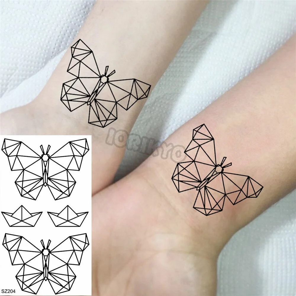 Hummingbird Small Temporary Tattoos For Women Girls Realistic Dandelion Butterfly Fake Tattoo Sticker Minimalist Forearm Tatoos