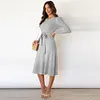 Solid Color Autumn Long Sleeve Knit Dress