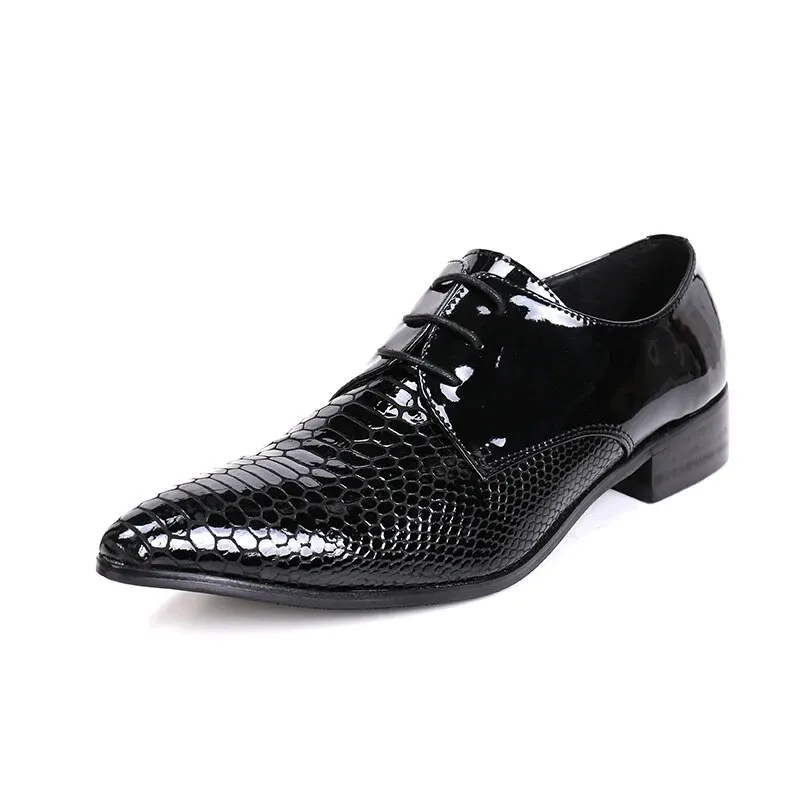 VCSHOES Business Style Men Black Genuine Leather Shoes Pointed Toe Men Formal Shoes Party Oxford Shoes For Men