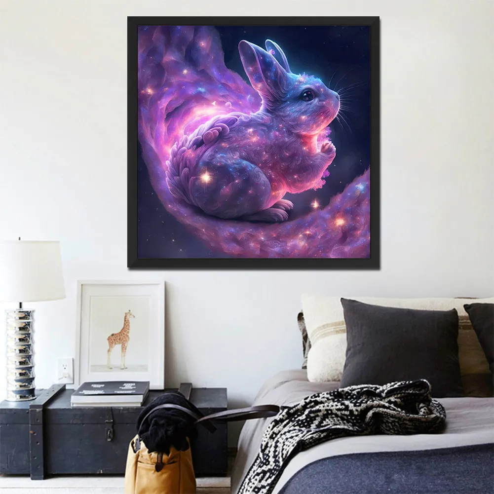 Full Round Diamond Painting 30*30cm - Praying Nebula Rabbit