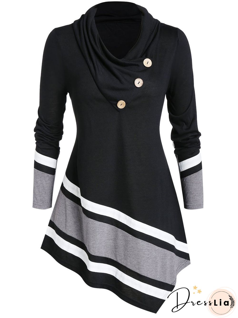 Plus size Casual Zebra Cotton-Blend Tops