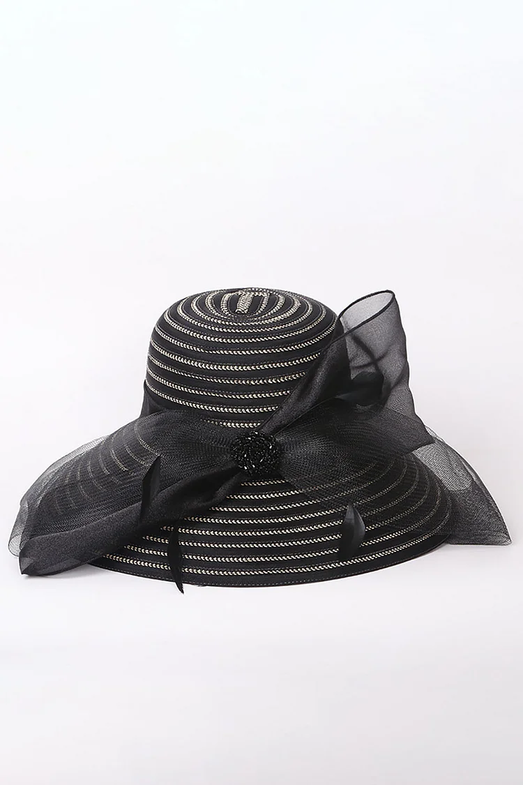 Fashion Bow Decorative Straw Shading Hat
