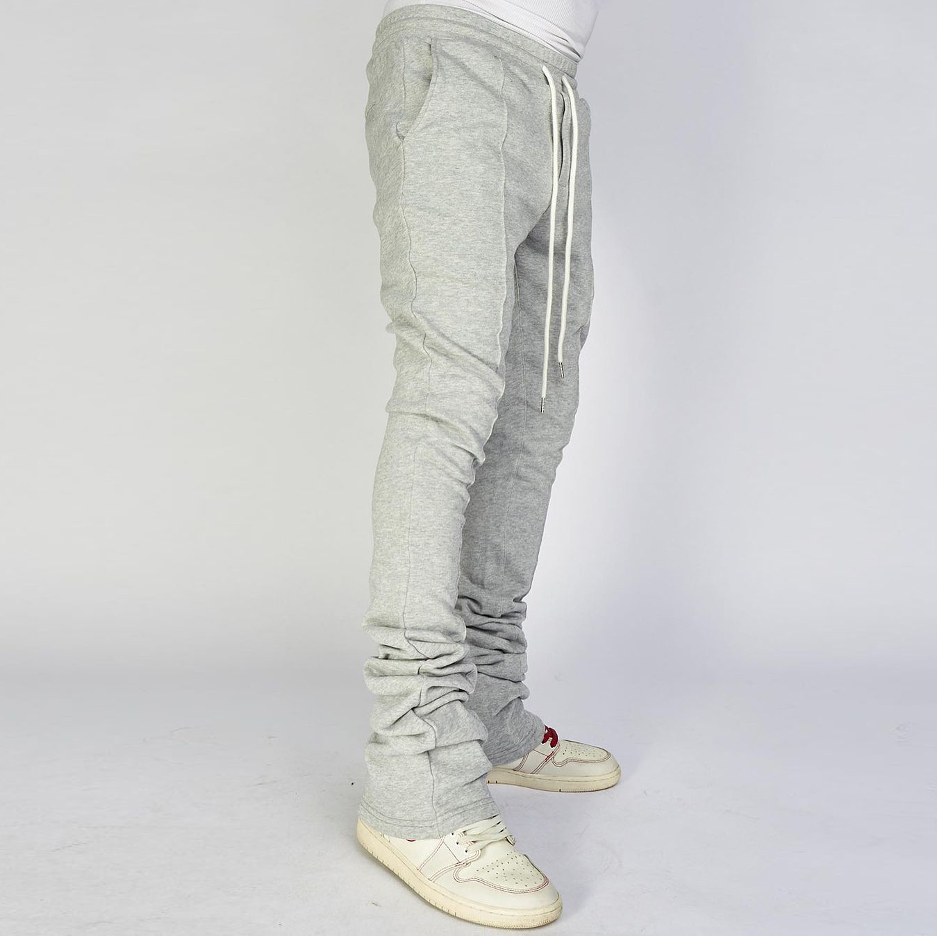 Trendy brand retro street print casual stacking pants