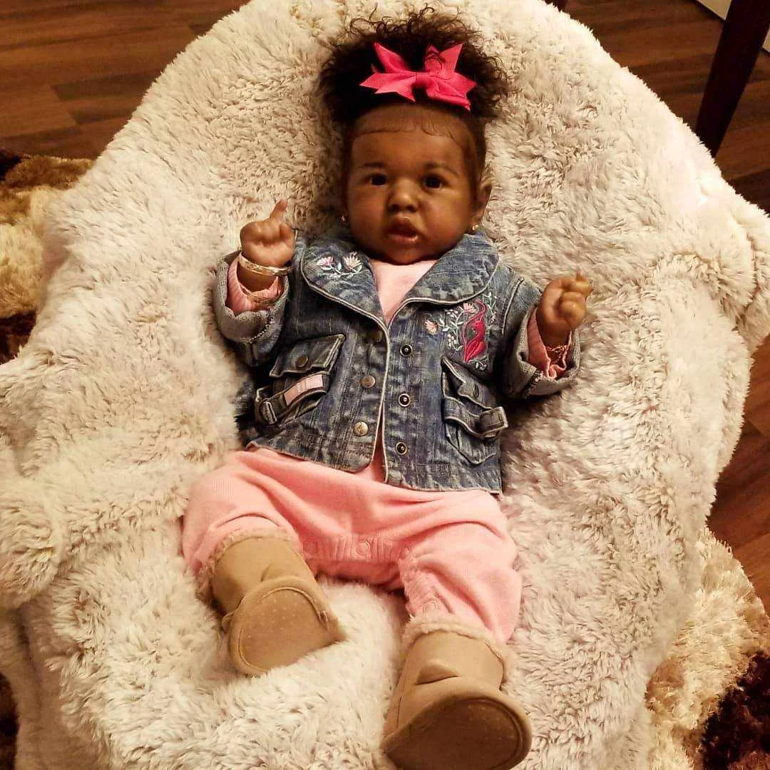 20" Heidi African American Truly Black Reborn Toddler Baby Doll Girl with "Heartbeat", Birthday Present 2024 -Creativegiftss® - [product_tag] RSAJ-Creativegiftss®