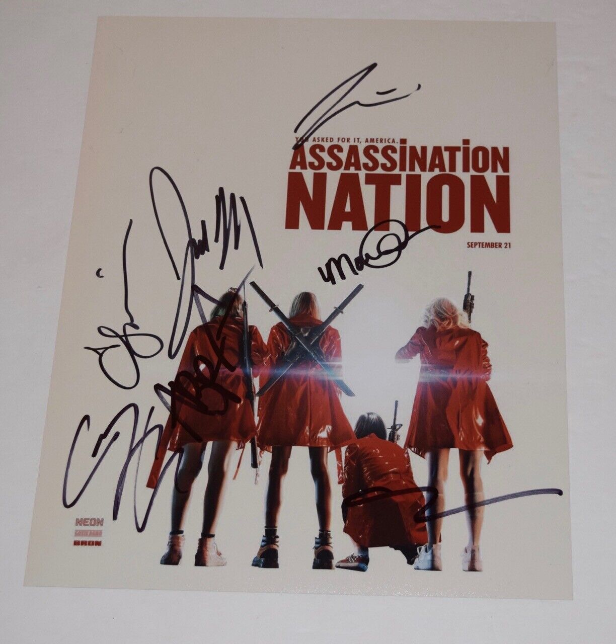 Assassination Nation Cast Signed 11x14 Photo Poster painting x7 Hari Nef Maude Apatow Abra COA