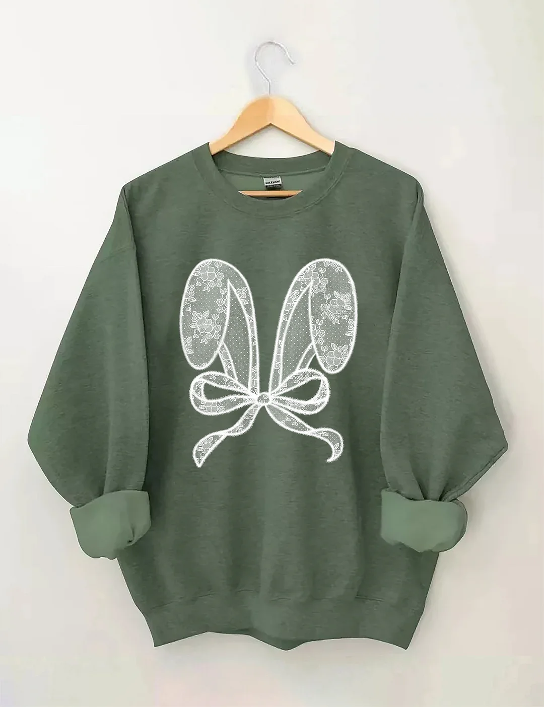 Bunny Ears With Bow Lace Sweatshirt