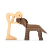 Amoureux des animaux - Ornements de table en bois sculpt&eacute;