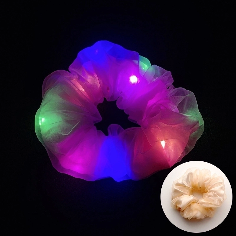 Halloween Novelty Women’S Solid Color Artificial Crystal Luminous Hair Tie