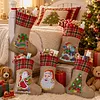14 Inch Large DIY Linen Diamond Painting Xmas Stocking Hanging Gift Candy Bag Kits(20x35cm)