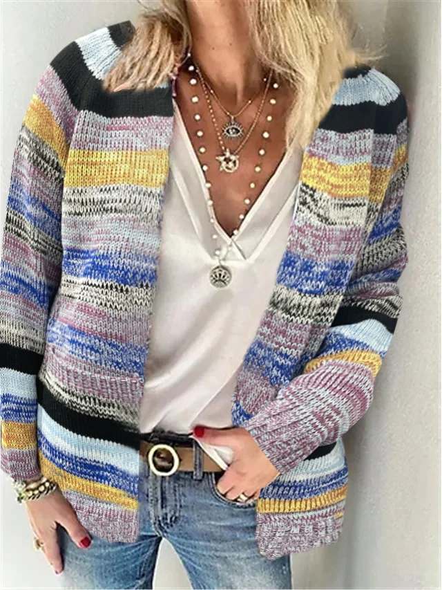Mongw Mongw Autumn And Winter New Fashion Casual Women's Wear Long Sleeve Multi-Color Women's Sweater Knit Cardigan