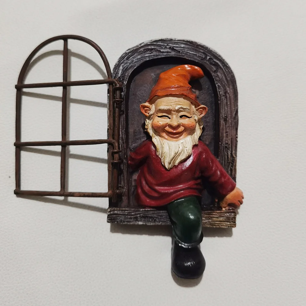 Garden Dwarf Out The Door Statue Outdoor Resin Gnome Landscape Sculpture