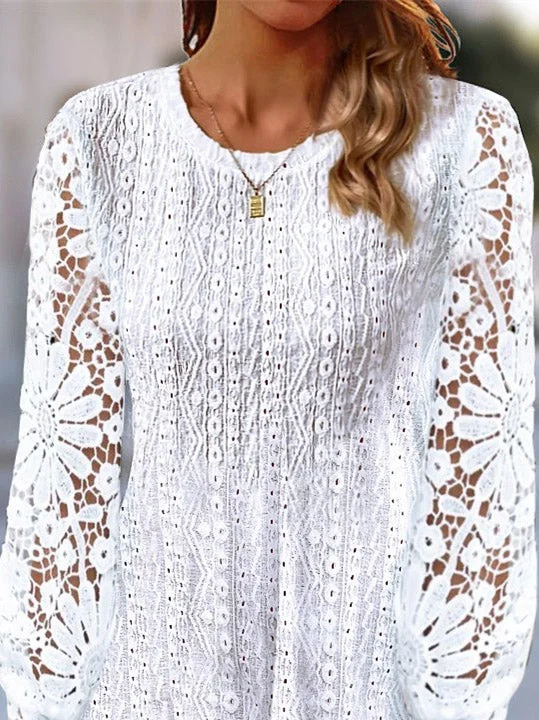 Women Half Sleeve V-neck Solid Color Dress