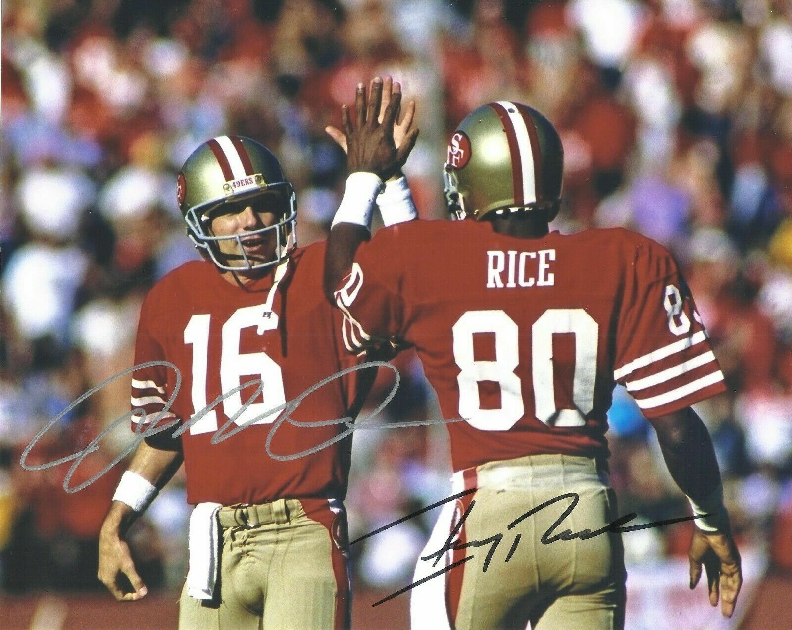 Joe Montana & Jerry Rice Autographed Signed 8x10 Photo Poster painting ( HOF 49ers ) REPRINT