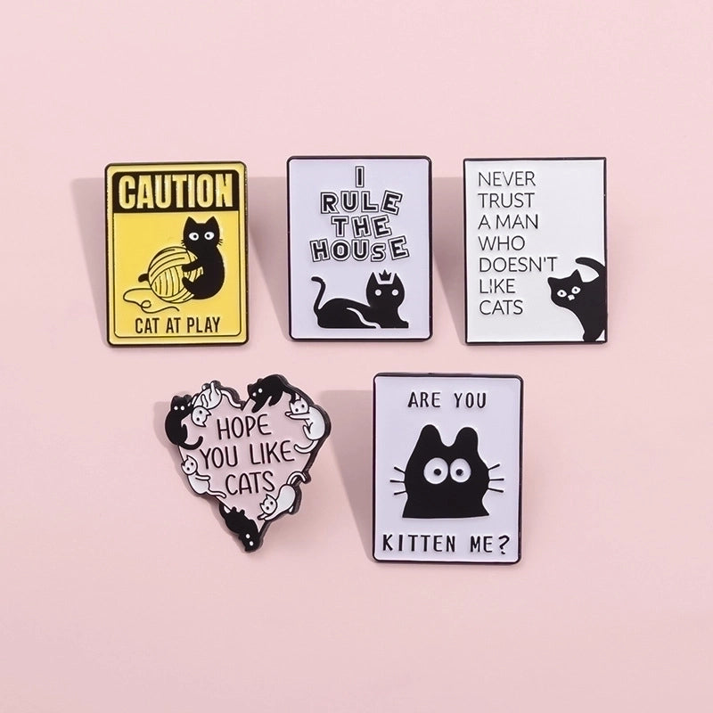 Cartoon Style Cute Cowboy Style Letter Cat Alloy Stamping Stoving Varnish Plating Unisex Brooches