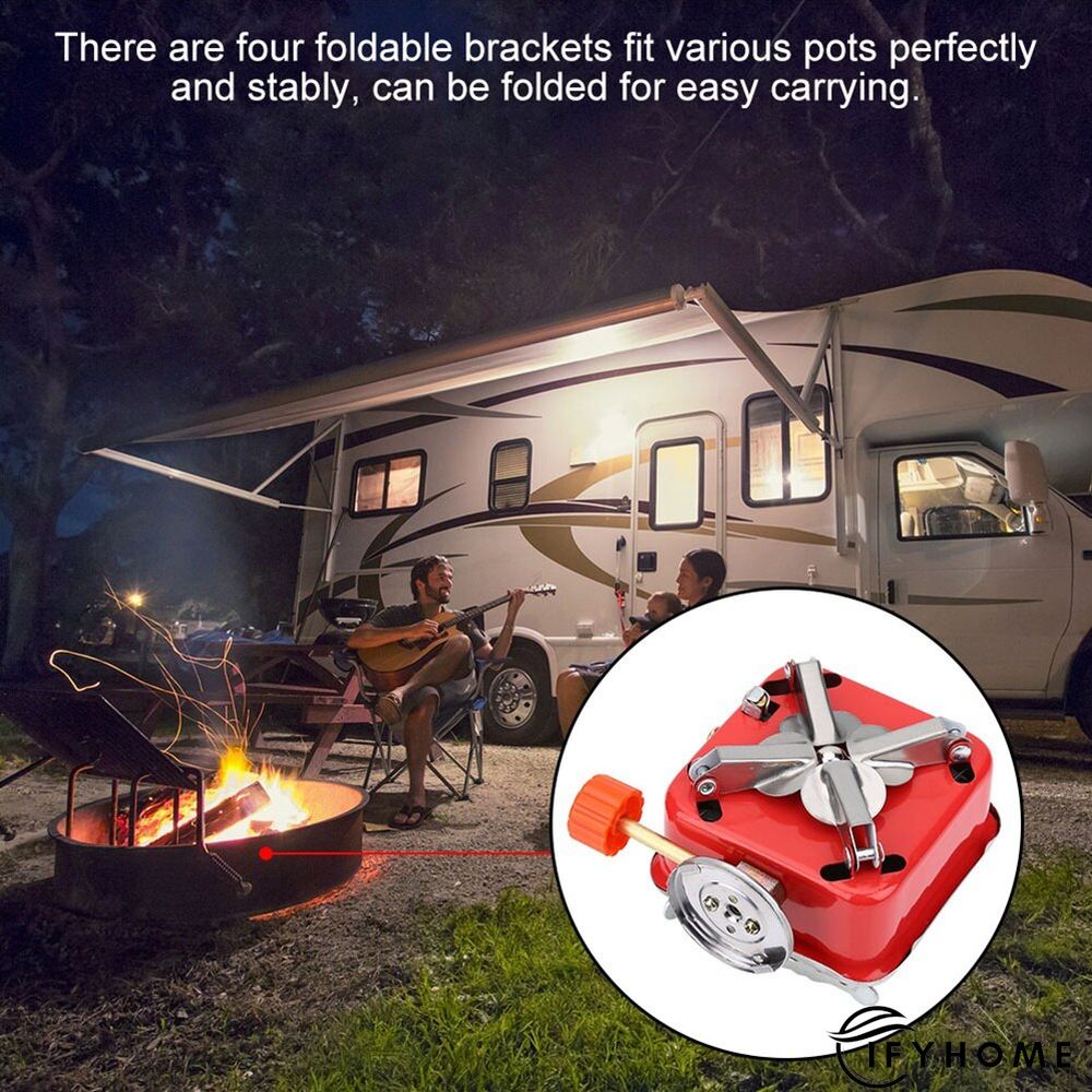 Outdoor mini small square stove gas stove portable folding card stove camping stove | IFYHOME