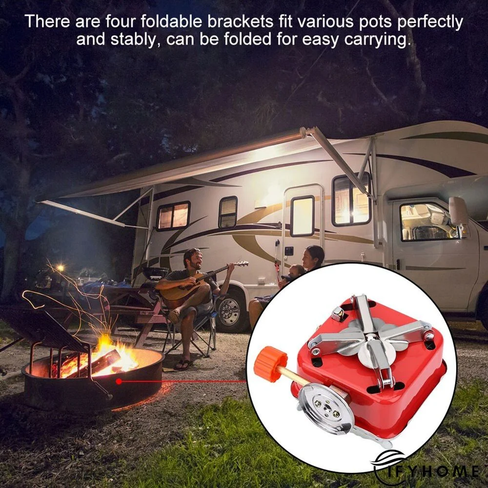 Outdoor mini small square stove gas stove portable folding card stove camping stove | IFYHOME